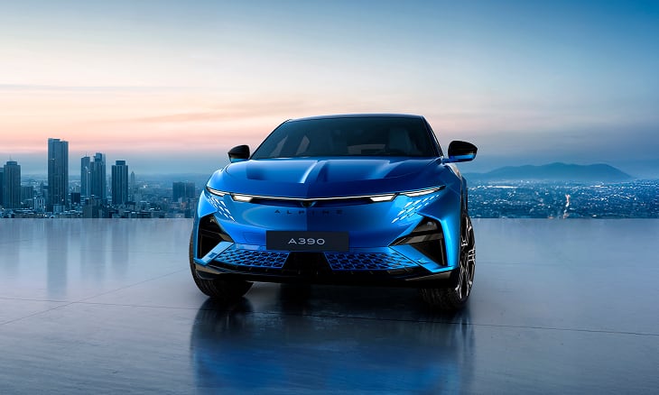 Front view of Alpine A390