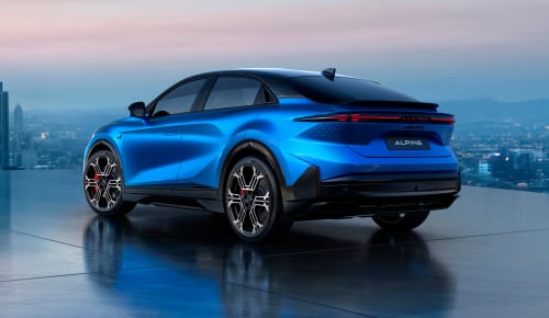 Rear angled view of Alpine A390