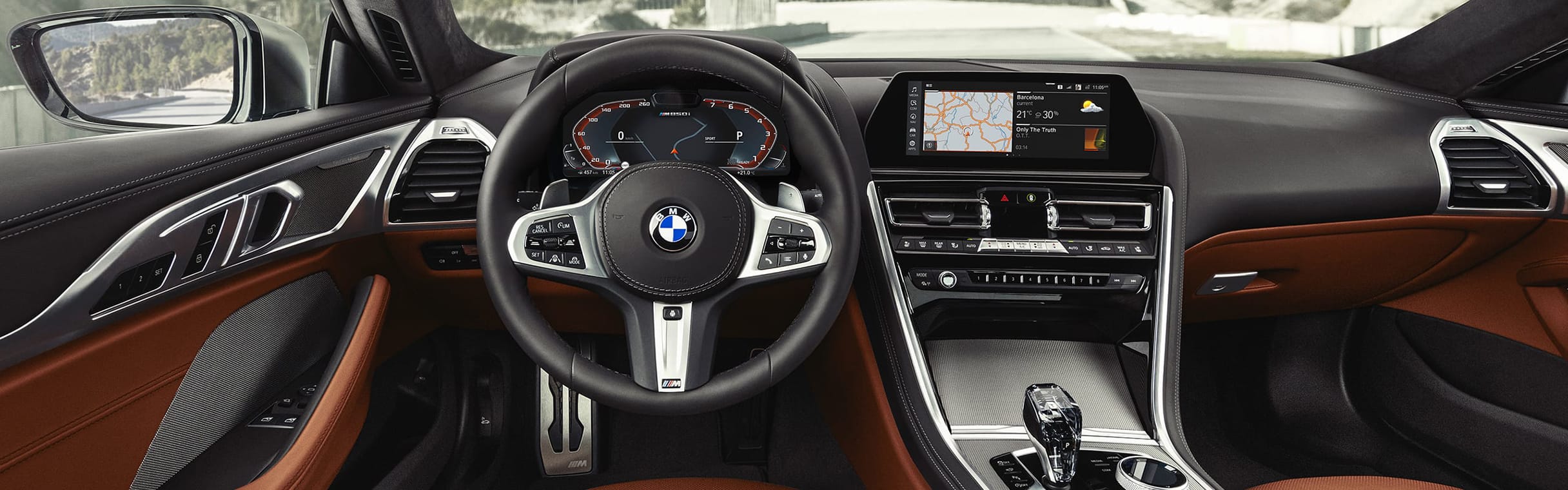 The interior of the BMW 8 Series.