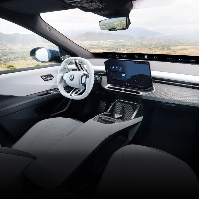 Front view of BMW iX3 interior