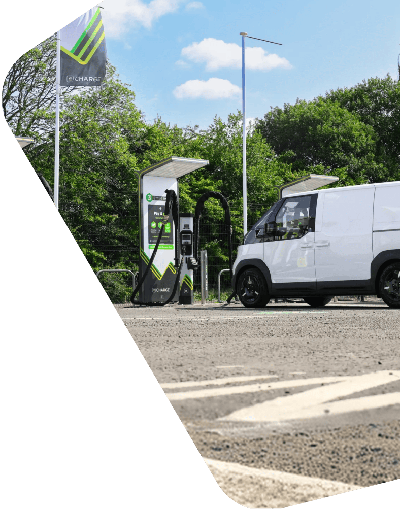 Kia PV5 van in Arnold Clark Charge charging bay