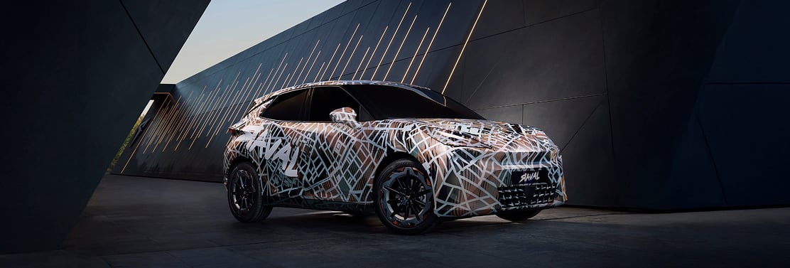 Front side angled view of Cupra Raval