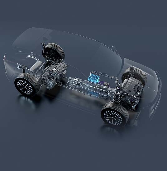 Transparent view of DS No7 transmission and suspension