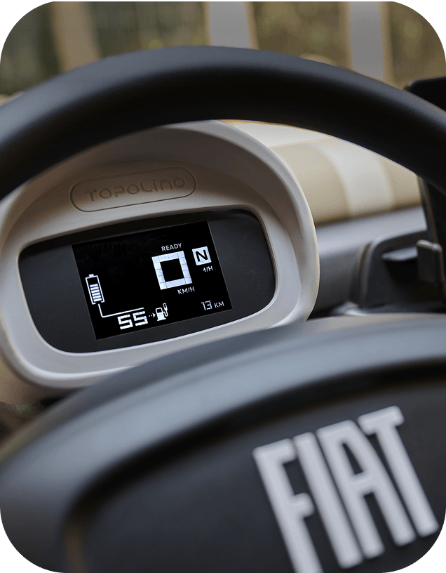 Interior view of Fiat Topolino dashboard