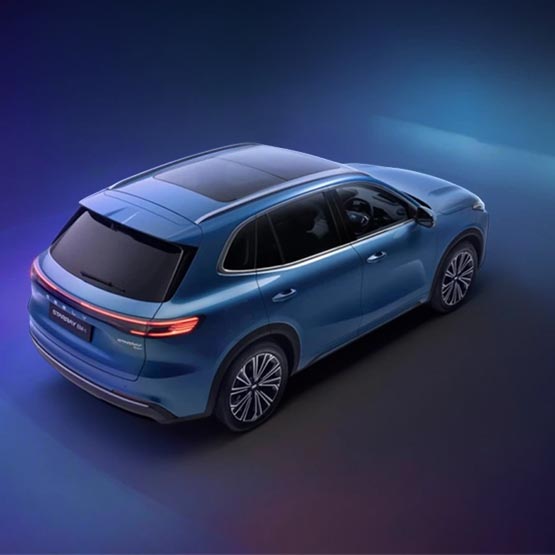 Rear quarter view of Geely Starray from above