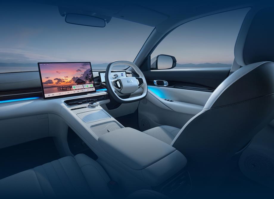 Interior view of Geely starray showing driver area