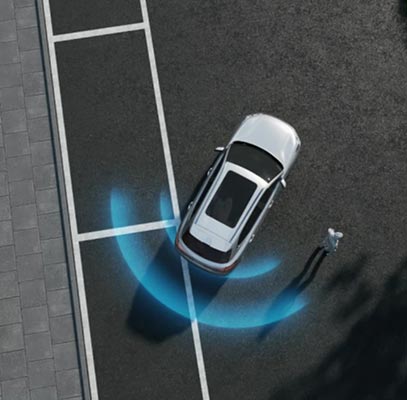 Illustration showing Geely Starray blind spot monitoring rays