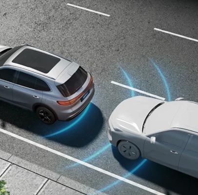 Illustration showing Geely Starrays emergency braking sensors