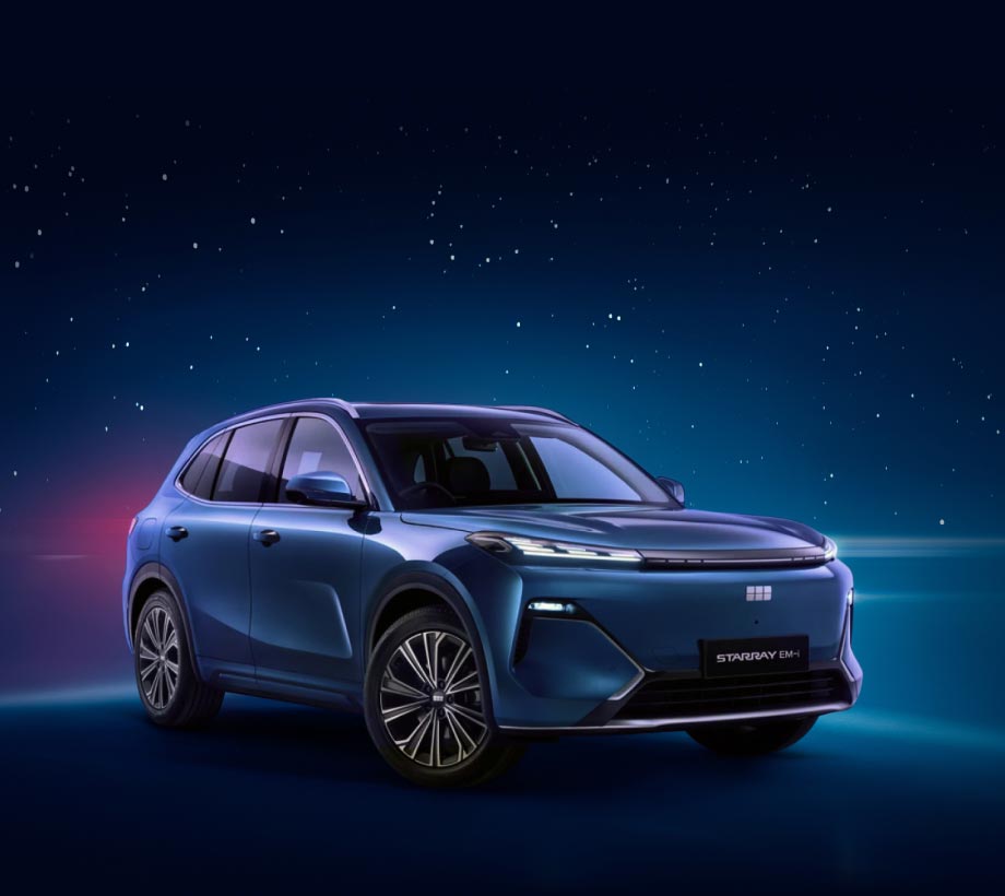 Geely Starray against the night sky