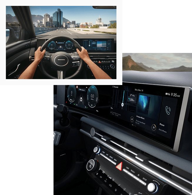 Hyundai TUCSON interior images overlapped