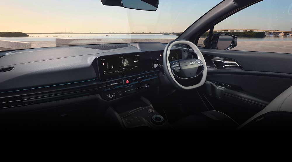 Interior view of Kia Sportage