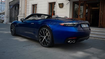 Rear side view of Maserati GranCabrio
