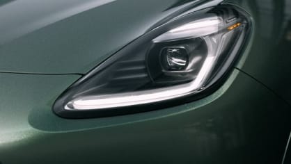 Close up view of Maserati Grecale headlights