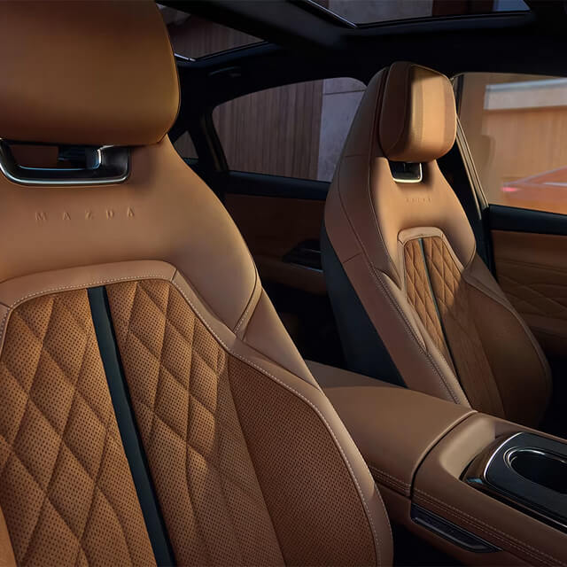 Mazda6e front seats with high quality materials