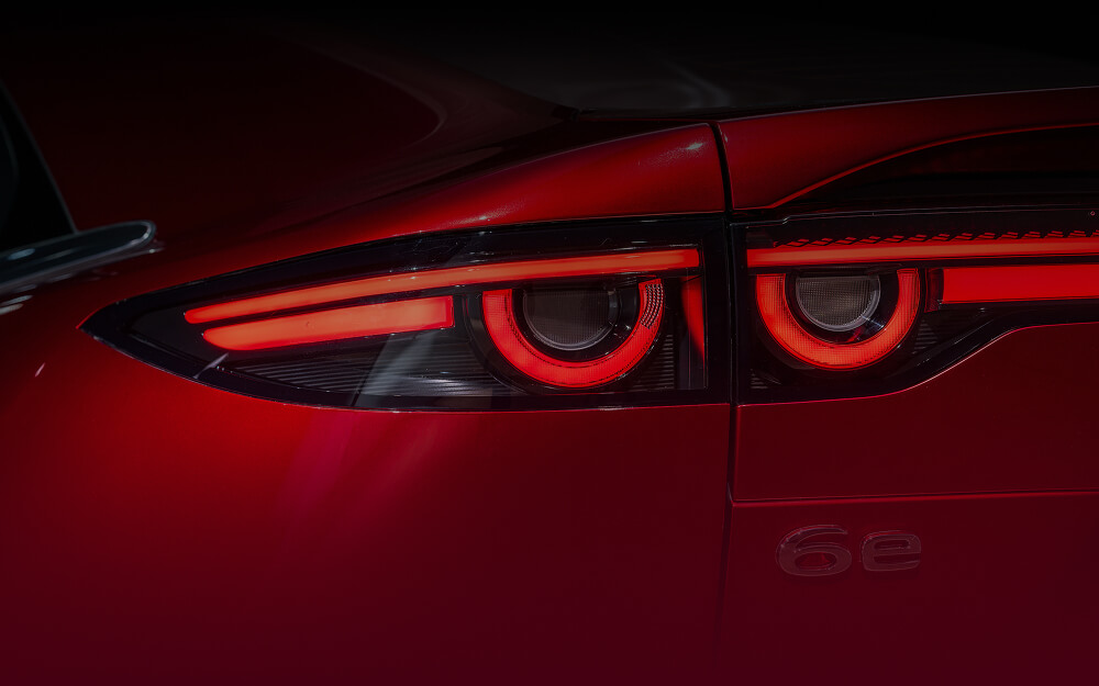 Close up of Mazda6e rear tail light