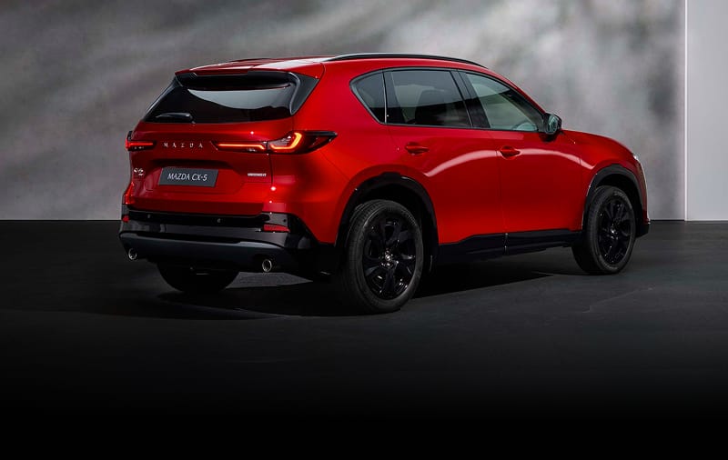 Rear angled view of Mazda CX-5