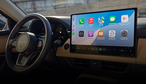 Interior view of Mazda CX-5 screen with apps