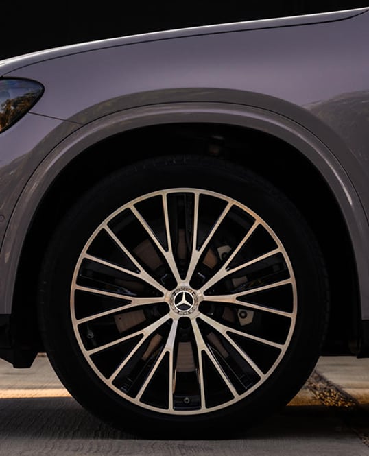 Close up view of Mercedes-Benz GLC alloy wheels
