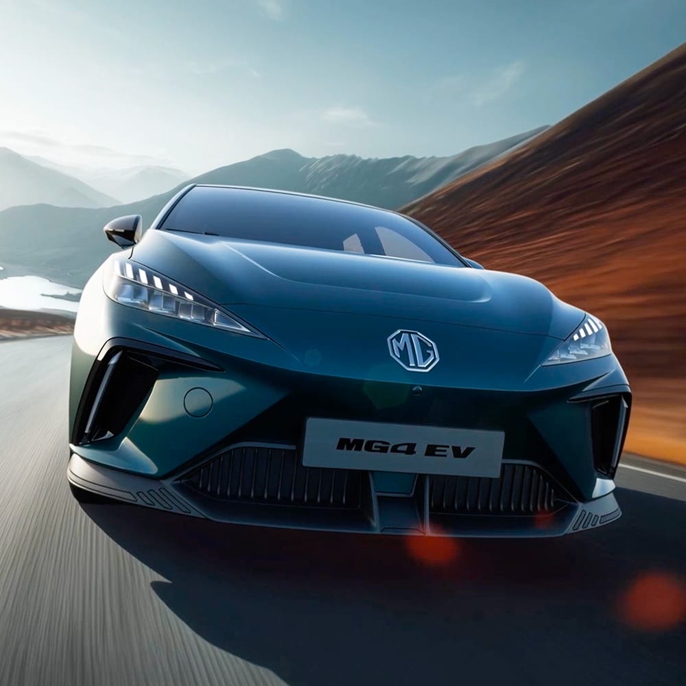 Driving shot of the MG4 EV