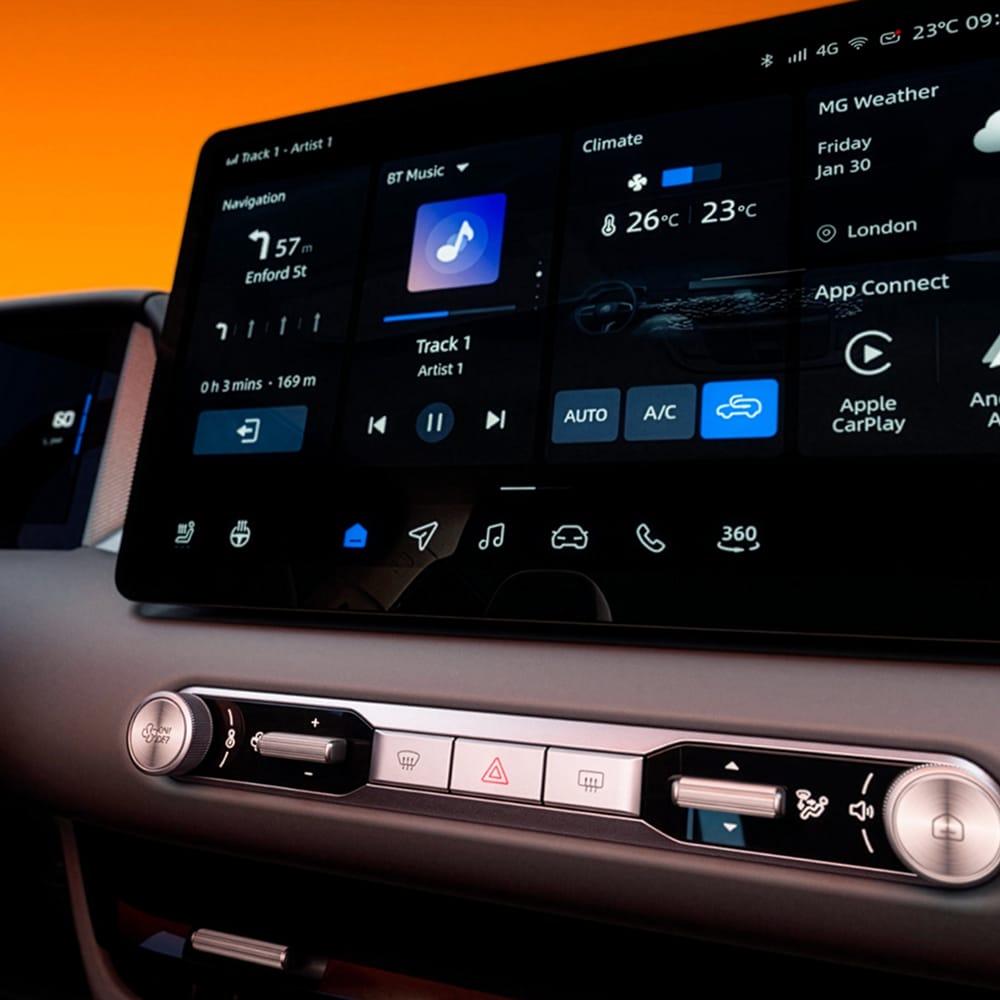 interior entertainment system of the MG4 EV