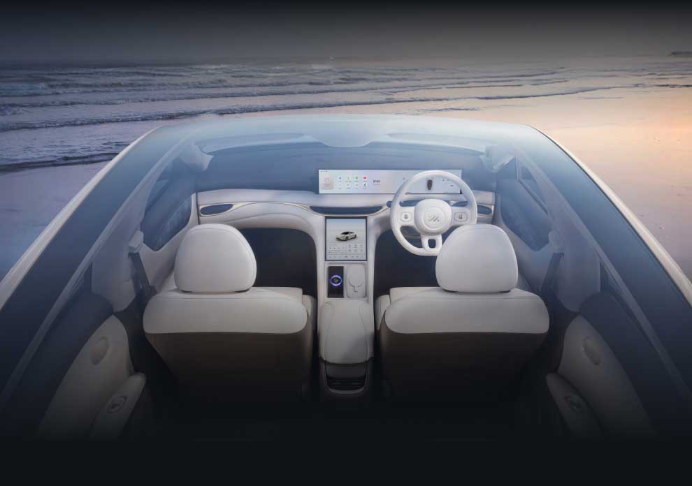 Top view of the MG IM6 showing interior through panoramic roof