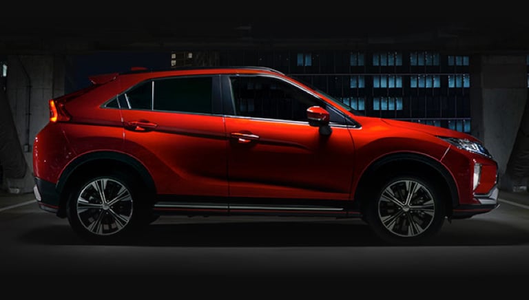 Red Mitsubishi Eclipse Cross side profile