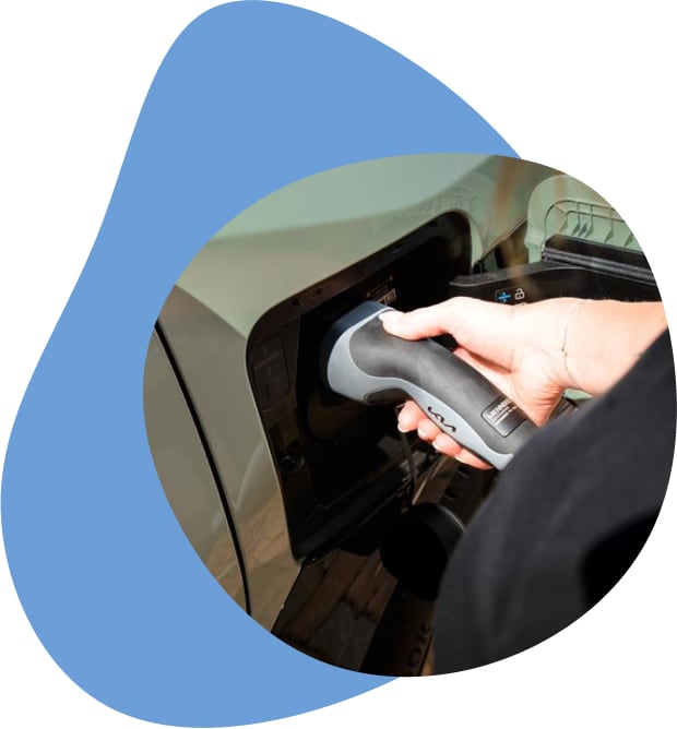 Car charging with model using plug on car