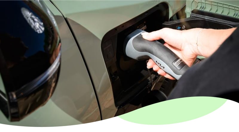 Car charging with model using plug on car