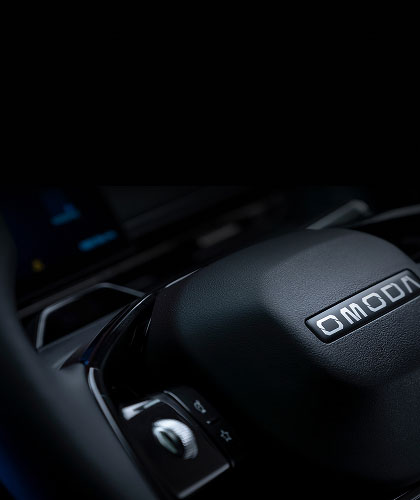 Close up of OMODA 7 steering wheel