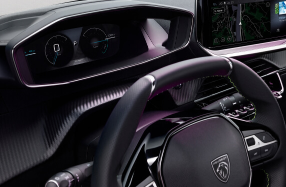 Interior view of Peugeot 2008 - Steering wheel