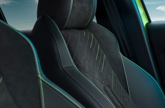 Interior view of Peugeot 208 seats