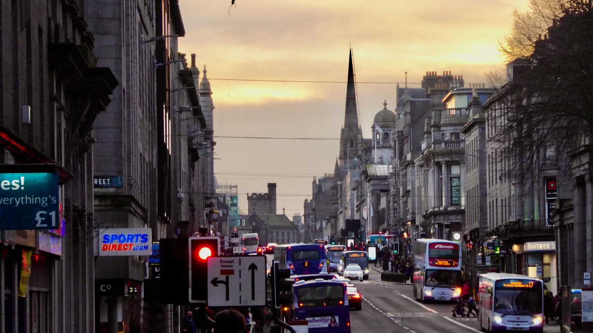 Busy Union Street in Aberdeen