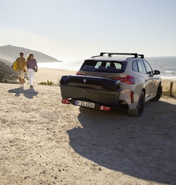 BMW vehicle on the beach with accessories attached