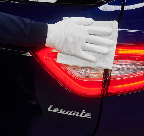 Maserati being polished