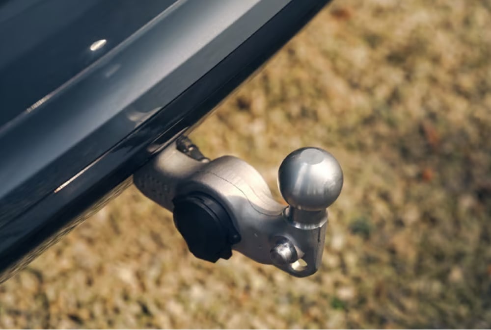 Close up view of Foldable towbaw