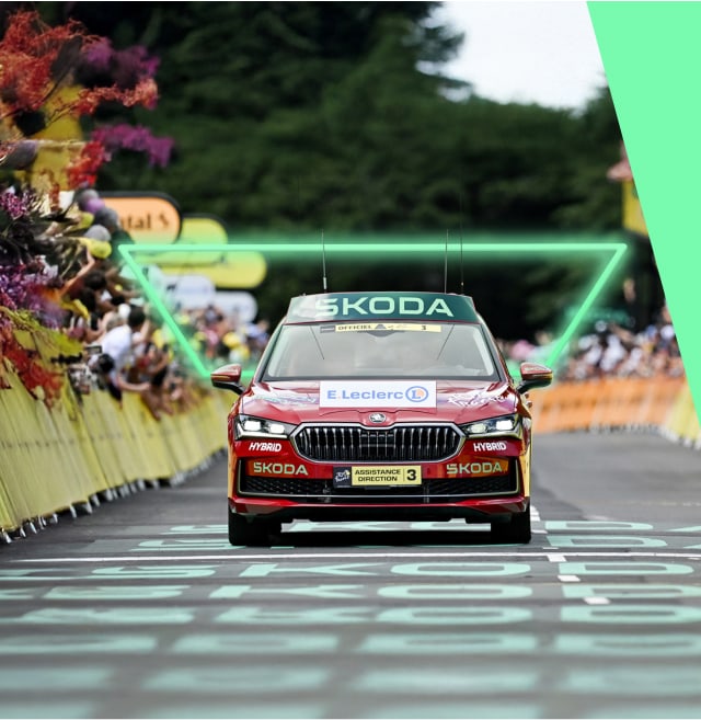 Skoda vehicle in Tour de France