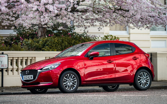 A small hatchback car