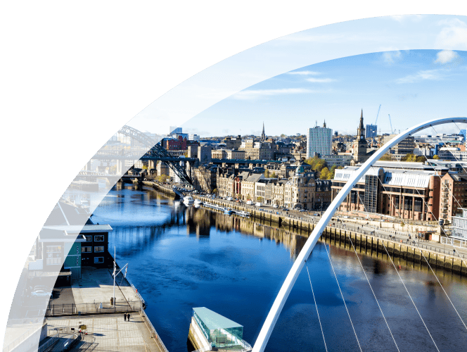Newcastle scenery in mask