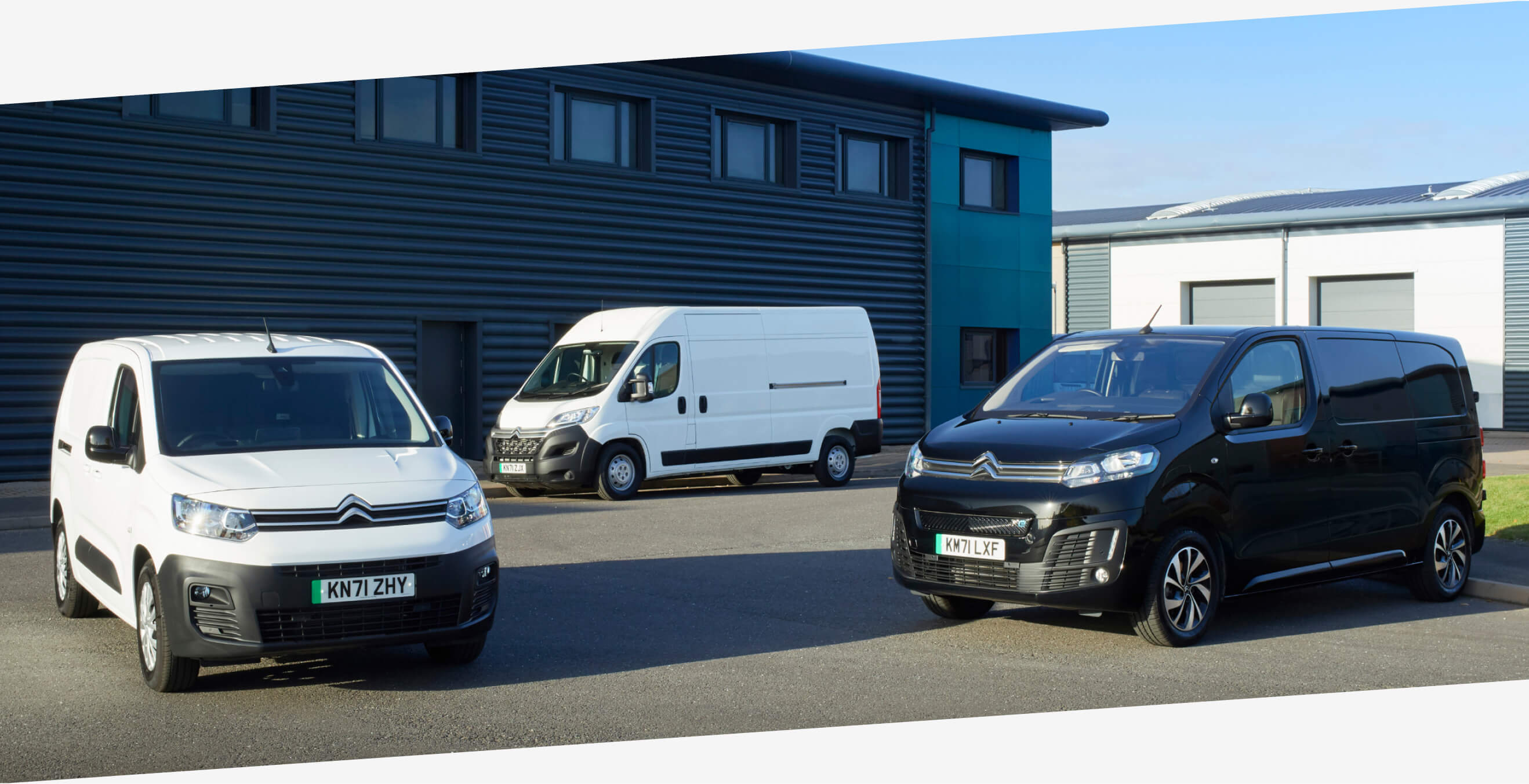 Line up of electric vans