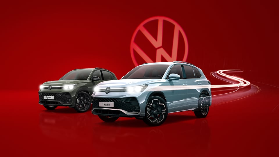 Front angled view of Volkswagen vehicles