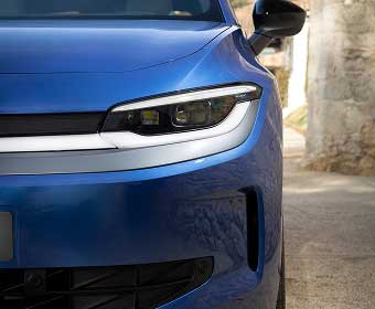 Close up of Volkswagen ID. Polo headlamp