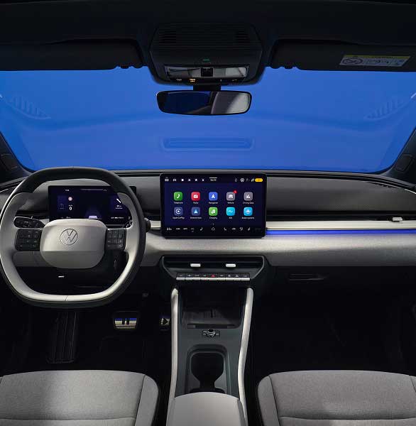 Interior of Volkswagen ID. Polo showing dashboard