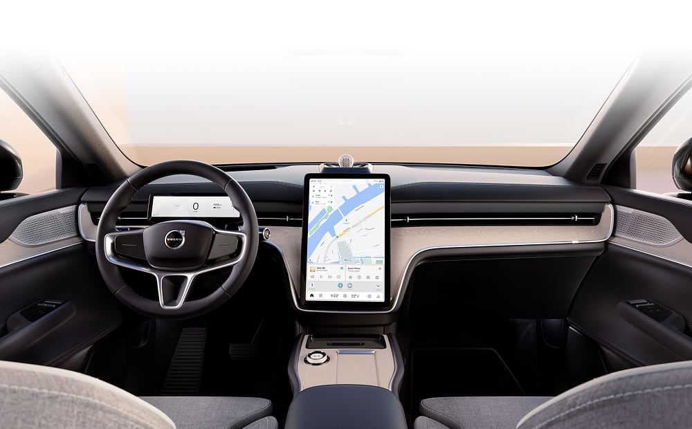 Interior view of Volvo vehicle