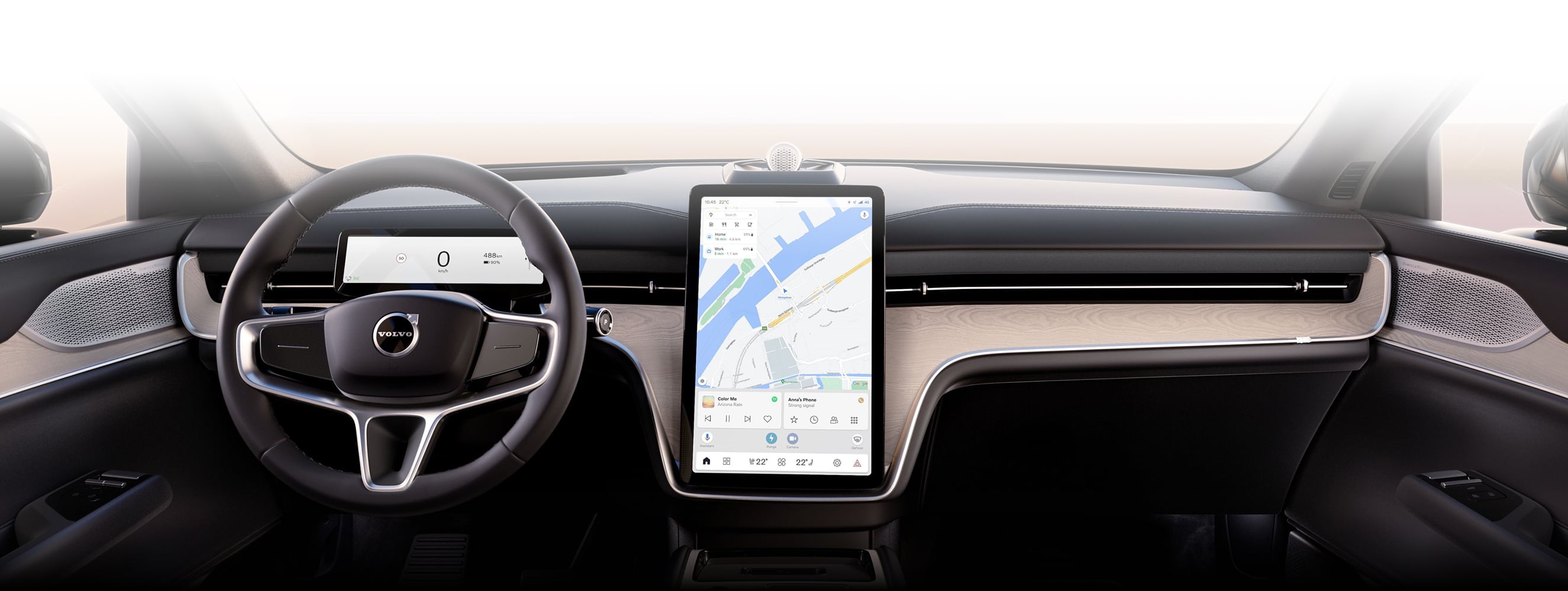 Interior view of Volvo vehicle